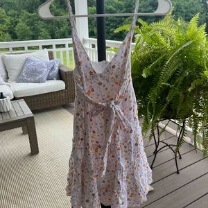 pacsun floral tie front dress